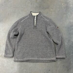 Orvis Half Zip Jacket Adult Fleece‎ Gray White Men’s Medium